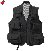 Veste de pêcheur, de photographe et de journaliste en polyester et coton, multi-poches, personnalisable avec logo, vente en gros, unisexe, tendance
