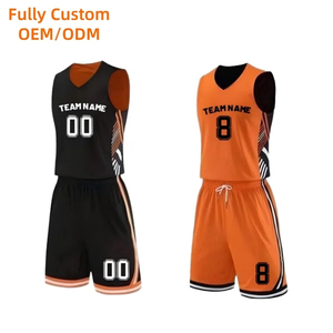 Conjunto de Uniforme de Baloncesto Sublimado Personalizado, de Secado Rápido, Reversible, sin Mangas, Cuello en V, 100% Poliéster, para Equipos, OEM, ODM - Product Image 1