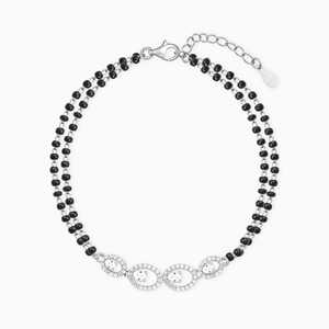Elegante Mangalsutra de Plata de Ley 925 con Diamantes, Brazalete Étnico Hecho a Mano por Diseñadores, para Mujer, Uso Diario, Boda - Product Image 2
