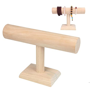 Support de bijoux en bois et collier de bijoux comme présentoir avec bsae en bois et utilisation à la main au meilleur prix - Product Image 4