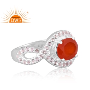 แหวนเรียงซ้อนพลอยบุษราคัมสีเงินชั้นดี925ทันสมัยล่าสุดผู้ผลิตเครื่องประดับตามสั่ง - Product Image 3