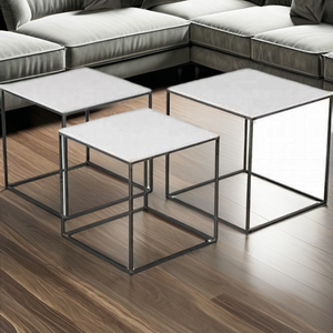 Mesas encajadas de estilo moderno, Metal duradero y diseños multicolores ligeros, la mejor decoración para el hogar, oficina, restaurante, sala de estar - Product Image 1