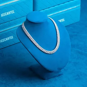 Cadena de Plata de Ley 925 sólida, collares de moda con cadena de diamantes de moissanita chapada de primera calidad para hombres - Product Image 2