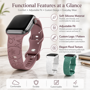 Bracelet de montre en silicone souple pour <span class=keywords><strong>Apple</strong></span> <span class=keywords><strong>Watch</strong></span> 10, étanche, avec design gravé pour bracelet <span class=keywords><strong>Apple</strong></span> <span class=keywords><strong>Watch</strong></span> - Product Image 5