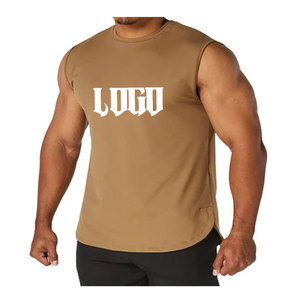 Custom Ribbed Sports Tank Tops For <b>Men</b> OEM Wholesale Plus Size Breathable Sleeveless Gym Training <b>Singlet</b> Quick Dry Slim Fit - Product Image 3