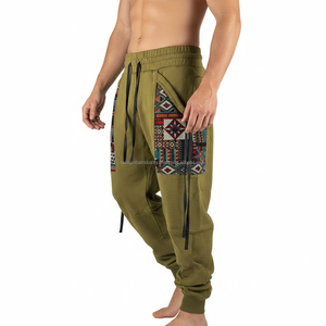 Pantalones Harem de Lona para Hombre, Estilo Urbano, Cintura Media, con Parches, Transpirables, Ligeros, con Logotipo Personalizado, Estilo Hippie - Product Image 2