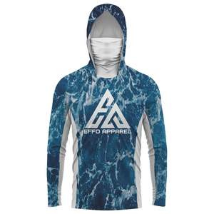 Maillot de pêche personnalisé en gros 2024, sublimation, séchage rapide, respirant, grande taille, col rond, manches longues, protection UV, unisexe - Product Image 4