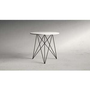 Meubles de salon de style rond moderne pieds en métal argenté Table d'appoint en métal moderne - Product Image 5