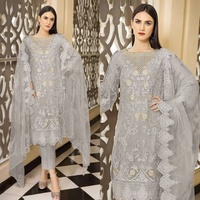 Nouvelles créations magnifiques pour femmes : collection d'été style pakistanais, indien, bangladais, en Georgette de renard lourde, semi-couturée, multi-fils