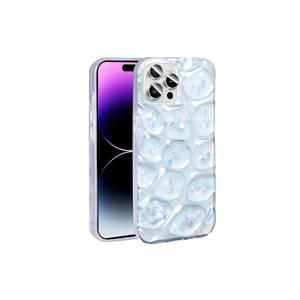 เคสฝาหลังซิลิโคนกลิตเตอร์สีม่วงสีฟ้า3D พรีเมี่ยมสำหรับ iPhone 14 PRO MAX รองรับ A55 A53 OPPO 9i 5G ขายปลีก - Product Image 2