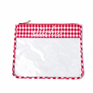 Bolsa Transparente con Cierre y Bordado Personalizado NDLPT, Diseño <span class=keywords><strong>a</strong></span> Cuadros, Floral y <span class=keywords><strong>a</strong></span> Rayas, Bolsa Organizadora de Nailon con Puntadas - Product Image 4