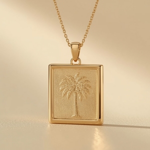 Joyería de lujo de oro de 18 quilates, collar con colgante de diseño de palmera único para hombres y mujeres, cadenas finas inspiradas en la naturaleza - Product Image 3