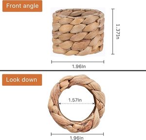 Jacinthe d'eau Ferme Rond de serviette Tissé à la main Rond de serviette Printemps Décoration de table Rond de serviette d'été - Product Image 2