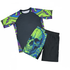 Ensemble de vêtements de combat pour hommes de haute qualité, léger et extensible, rashguard MMA, karaté, jiu-jitsu, grappling, spandex/polyester, séchage rapide - Product Image 4