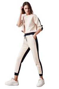 Ensemble deux pièces personnalisé pour femme, survêtement d'hiver, col rond, grande taille, 100% coton épais, streetwear de haute qualité - Product Image 4