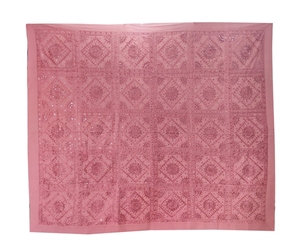 Indian Handmade Queen Cotton <b>Bedspread</b> Mirror Work <b>Quilt</b> Floral Decorative Wall Hanging Twin Bed Cover for Home Hand Embroidered - Product Image 4