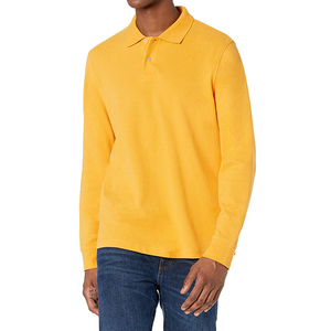 Polo de sport de couleur unie personnalisé pour hommes Polo à manches longues respirant de haute qualité pour hommes - Product Image 3