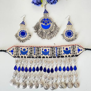 Precio al por mayor, conjuntos de joyería afgana de estilo tradicional hecha a mano, collar, joyería afgana, pendiente para mujer a bajo costo - Product Image 5