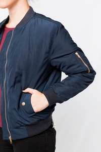 Cómoda chaqueta de bombardero para mujer, nuevo diseño personalizado, tejido de punto transpirable, nuevo estilo forrado, venta al por mayor - Product Image 6