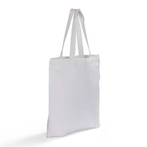 Bolsa de Mano Personalizada para Mujer, Blanca, de Poliéster, 15W X 16H, Asas de Tela, Área de Impresión 10W X 12H, Decoración con Letras - Product Image 6