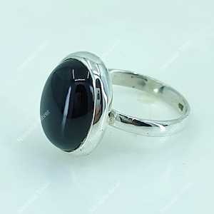 925 Sterling <b>Silver</b> Handmade <b>Statement</b> <b>Ring</b> Black Onyx Oval Cocktail Gemstone July Birthstone <b>Ring</b> for Party Black Jewelry - Product Image 3