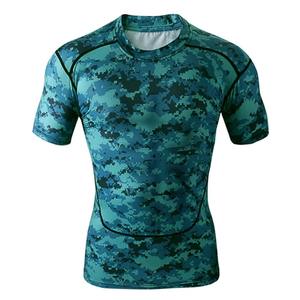 เสื้อรัดรูปป้องกันแสงแดดสำหรับผู้ชายเสื้อผื่นคันแขนสั้นแบบกำหนดเองได้แฟชั่นใหม่ - Product Image 5