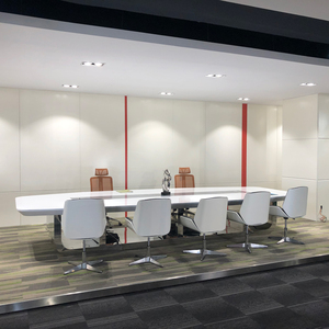 Modern white convertible conference <b>table</b> 6-14 person capacity <b>table</b> MDF aluminum base design Hotel conference <b>table</b> - Product Image 6