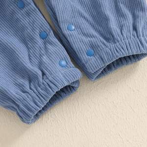 Combinaison à manches longues en polyester/coton tissé avec broderie de lettres pour le premier anniversaire d'un bébé garçon, sweat-shirt, barboteuse pour tout-petit - Product Image 6