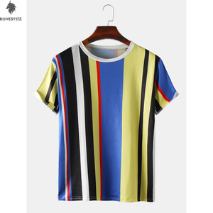 T-shirt personnalisé pour hommes de haute qualité 100% coton Hip Hop Streetwear Ringer DTG & Silk Screen Printing Knitted Fabric - Product Image 1