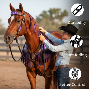 Elegancia en movimiento: coraza de caballo artesanal y juego de cabeza para un estilo | Soporte y rendimiento superior - Product Image 3