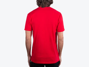 เสื้อยืดคอกลมแขนสั้นทรงปกติ สีแดง ผ้าฝ้าย 100% คุณภาพพรีเมียม สำหรับผู้ชาย สั่งซื้อจำนวนมากแบบขายส่ง สำหรับแบรนด์เสื้อผ้าสหรัฐอเมริกา สำหรับอีคอมเมิร์ซ - Product Image 6