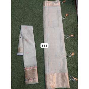 Saree en soie douce et légère de qualité exportée avec impressions abstraites et bordure simple pour les événements occasionnels disponibles au meilleur prix - Product Image 2