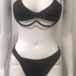 Ensemble de bikini personnalisé unisexe de haute qualité 2 pièces avec décoration de ceinture brodée en élasthanne/nylon Service OEM disponible - Product Image 1