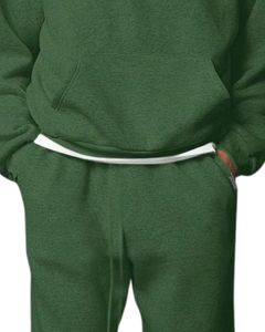 Ensemble survêtement personnalisé pour homme en molleton vert forêt, sweat-shirt à capuche décontracté d'hiver, pantalon de survêtement, streetwear pour homme - Product Image 6