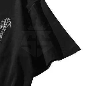 T-shirts pour hommes en strass, dernier design streetwear - Coupe ample décontractée, couleur unie, tissu 220g, écologique et à séchage rapide - Product Image 4