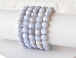 Wholesale Blue Lace Agate 8mm Round Beaded <b>Bracelet</b> Natural Polished <b>Healing</b> Crystal For Meditation Fashion at Best Price - Product Image 1