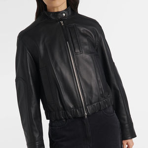 Veste en cuir de mouton pour femmes sur mesure Toile tricotée imperméable Concevez votre propre veste - Product Image 4