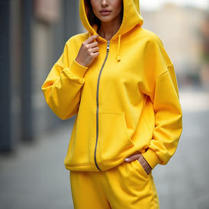 <b>Oversize</b> Printed Solid Tracksuit Ladies Regular Fit Hoodie <b>Sweatpants</b> Women Sportswear Jogger Rhinestone Breathable Eco-Friendly - Product Image 4