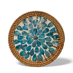 Mantel Individual Moderno de Ratán y Madreperla para Decoración de Mesa Sencilla, de Vietnam - Product Image 5