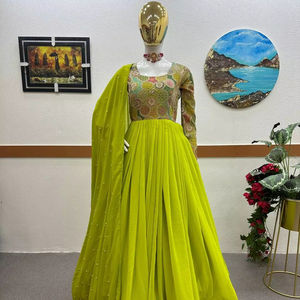 Tennecy último diseñador Faux Georgette Sequence vestido de trabajo de Fab Zone - Product Image 1