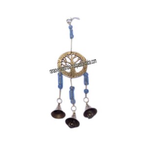 Luxury Tree Hanging Brass Wind Chimes with <b>Beads</b> and Three Bells Handmade Polished for Home Living Room Music Decoration - Product Image 6
