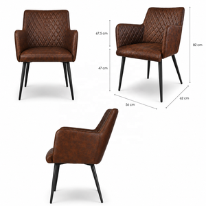European Style Modern Metal <b>Dining</b> <b>Chair</b> <b>Folded</b> Design Iron Legs Leather Upholstery | Home/Restaurant/Apartment/Home Office Use - Product Image 4