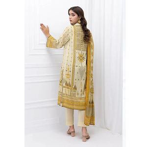 Vestido informal de césped de 3 uds para mujer de buena calidad, traje Shalwar Kameez con nuevos diseños, ligero, de secado rápido para ocasiones informales - Product Image 2