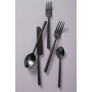 Couverts à poignée brillante royale en acier inoxydable, couverts de restaurant occidentaux noirs pour mariage et fête - Product Image 4