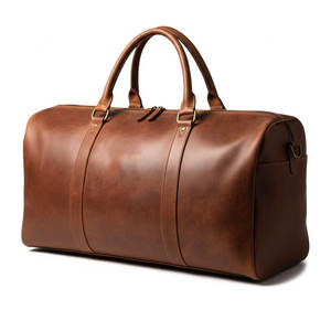 Vintage-Inspired <b>Leather</b> <b>Travel</b> Duffle with Multiple Compartments for Organization Luxury <b>Leather</b> <b>Travel</b> <b>Bag</b> for Men and Women - Product Image 1