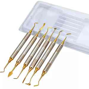 Juego de 6 escaladores dentales manuales de acero inoxidable, instrumento de llenado compuesto, Kit CE, equipos dentales, instrumentos quirúrgicos - Product Image 2