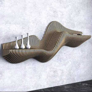 Decoración de Pared de Madera Hecha a Mano con Diseño Paramétrico Ondulado Art Deco, Archivos de Diseño Digital CNC Premium, para Cumpleaños y Hogar - Product Image 4