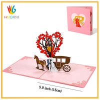 Carte de voeux popup 3D d'invitation de mariage au design personnalisé ou carte pop-up 3D de remerciement pour mariage