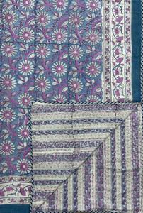 Jaipur bloque de mano impreso algodón suave cama individual Dohar artesanal tradicional hecho a mano 100% algodón Reversible Dohar - Product Image 5