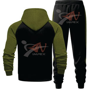 Sweat-shirt à capuche respirant, logo personnalisé, automne-hiver, marque de mode haut de gamme, 2 pièces, molleton technique, survêtement décontracté pour homme, ensemble de sport - Product Image 2